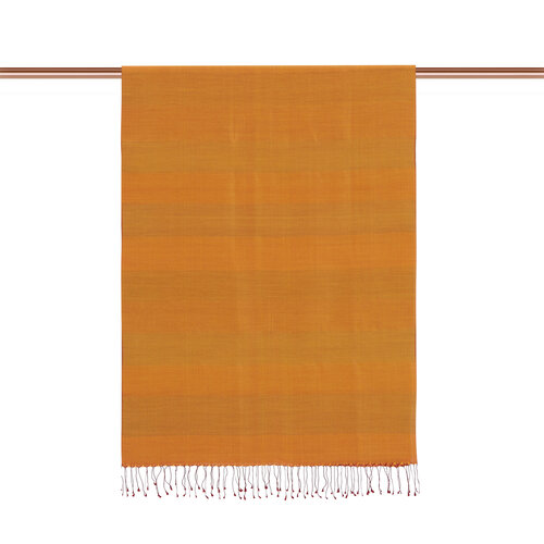 Orange Block Striped Reversible Silk Scarf