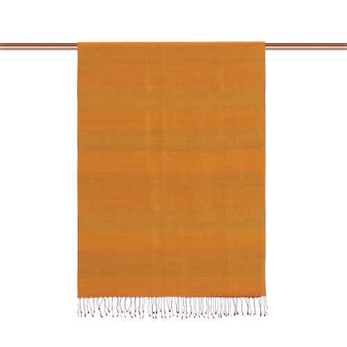 Orange Block Striped Reversible Silk Scarf