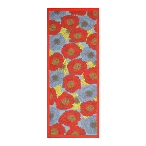 Orange Blue Hydrangea Print Tencel Scarf - Thumbnail