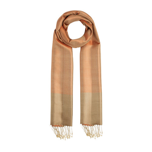 Orange Copper Reversible Silk Scarf