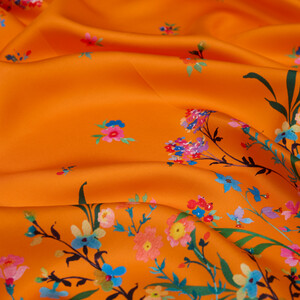 ipekevi - Orange Day Dream Twill Silk Scarf (1)