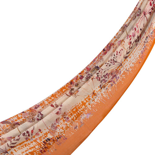 Orange Forest Rose Cotton Scarf
