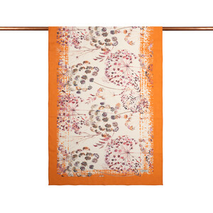 ipekevi - Orange Forest Rose Cotton Scarf (1)