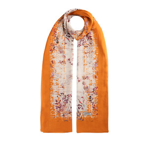 Orange Forest Rose Cotton Scarf - Thumbnail