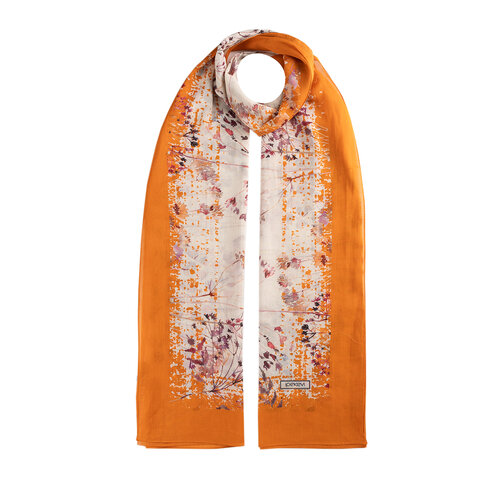 Orange Forest Rose Cotton Scarf