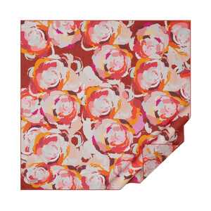 Orange Fuchsia Soulful Blooms Cotton Scarf - Thumbnail