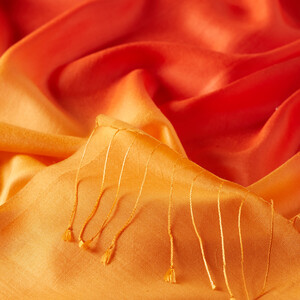 Orange Gradient Silk Scarf - Thumbnail