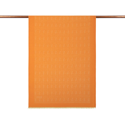 Orange IE Monogram Cotton Silk Scarf