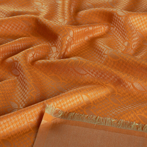 Orange IE Monogram Cotton Silk Scarf