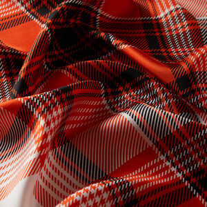 ipekevi - Orange London Plaid Silk Twill Scarf (1)