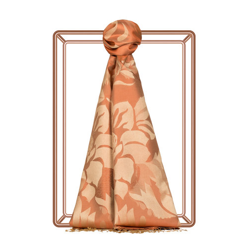 Orange Nev Garden Jacquard Silk Scarf