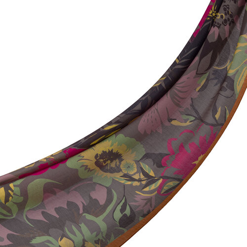 Orange Nihavent Print Tencel Scarf