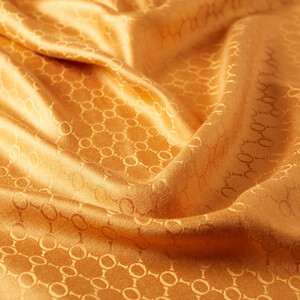 Orange Patterned Silk Scarf - Thumbnail