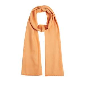 ipekevi - Orange Plain Cotton Silk Scarf (1)