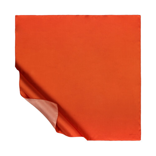 Orange Plain Silk Twill Scarf 