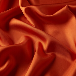 Orange Plain Silk Twill Scarf - Thumbnail