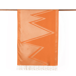 ipekevi - Orange Retro Zigzag Silk Scarf (1)