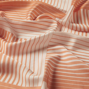 Orange Scan Print Cotton Rayon Scarf - Thumbnail