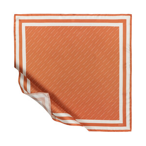 Orange Signature Silk Twill Scarf - Thumbnail