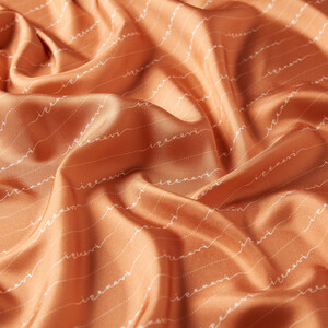 Orange Signature Silk Twill Scarf - Thumbnail
