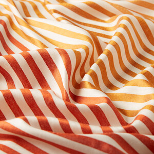 Orange Striped Silk Scarf Scarf - Thumbnail