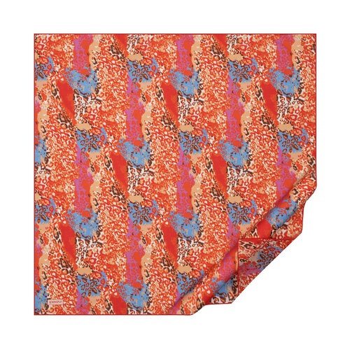 Orange Tropical Abstract Pattern Cotton Scarf