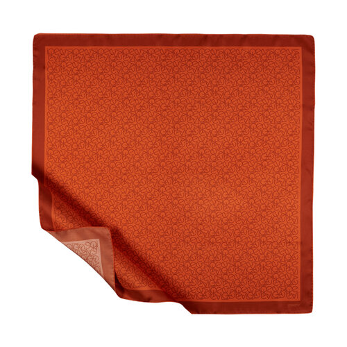 Orange Typo Monogram Silk Twill Scarf