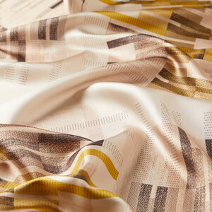 Ottoman Beige Column Twill Silk Scarf - Thumbnail