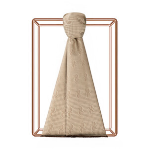 Ottoman Beige IE Monogram Cotton Silk Scarf - Thumbnail
