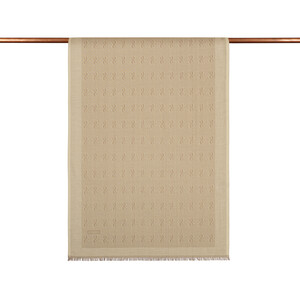 Ottoman Beige IE Monogram Cotton Silk Scarf - Thumbnail