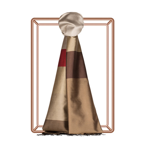 Ottoman Beige Kushak Striped Silk Scarf