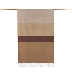 Ottoman Beige Kushak Striped Silk Scarf - Thumbnail