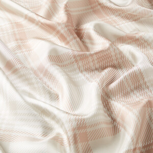 Ottoman Beige London Plaid Silk Twill Scarf - Thumbnail