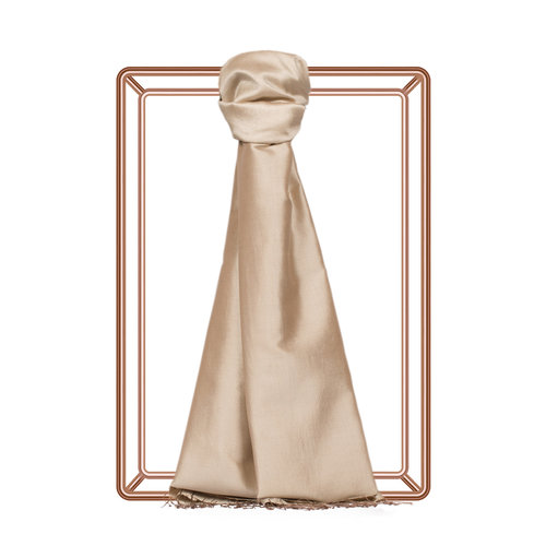 Ottoman Beige Plain Silk Scarf