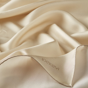 Ottoman Beige Plain Silk Twill Scarf - Thumbnail