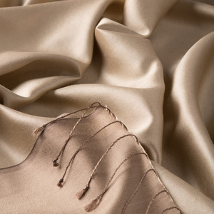 Ottoman Beige Reversible Silk Scarf - Thumbnail