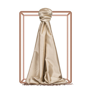 Ottoman Beige Reversible Silk Scarf - Thumbnail