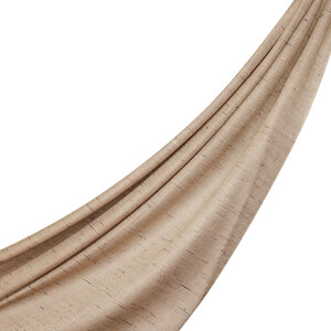 Ottoman Beige Shantung Wool Silk Scarf - Thumbnail