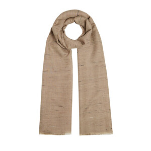 Ottoman Beige Shantung Wool Silk Scarf - Thumbnail