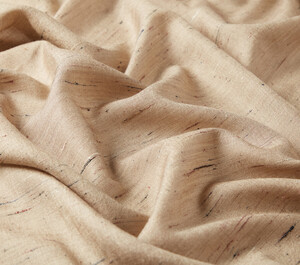 Ottoman Beige Shantung Wool Silk Scarf - Thumbnail