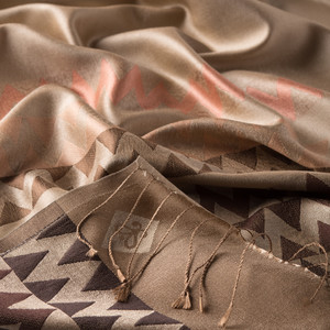 ipekevi - Ottoman Beige Zigzag Silk Scarf (1)