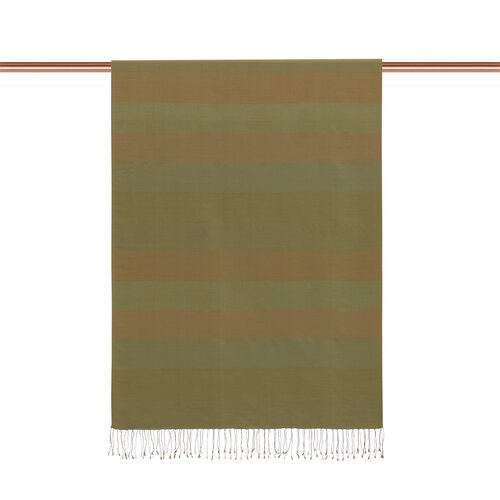 Ottoman Green Block Striped Reversible Silk Scarf