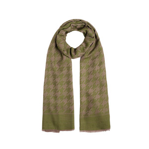 Ottoman Green Houndstooth Patterned Scarf - Thumbnail