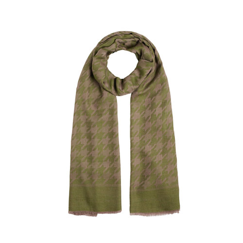 Ottoman Green Houndstooth Patterned Scarf