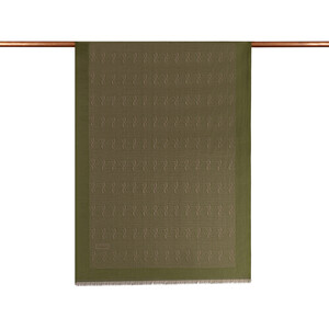 Ottoman Green IE Monogram Cotton Silk Scarf - Thumbnail