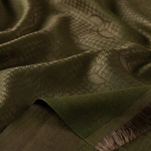 Ottoman Green IE Monogram Cotton Silk Scarf - Thumbnail