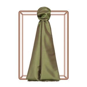 Ottoman Green Plain Silk Scarf - Thumbnail