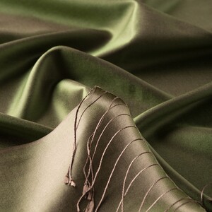 Ottoman Green Reversible Silk Neck Scarf - Thumbnail