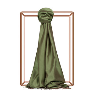 Ottoman Green Reversible Silk Scarf - Thumbnail