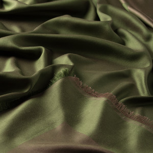 Ottoman Green Reversible Silk Scarf - Thumbnail